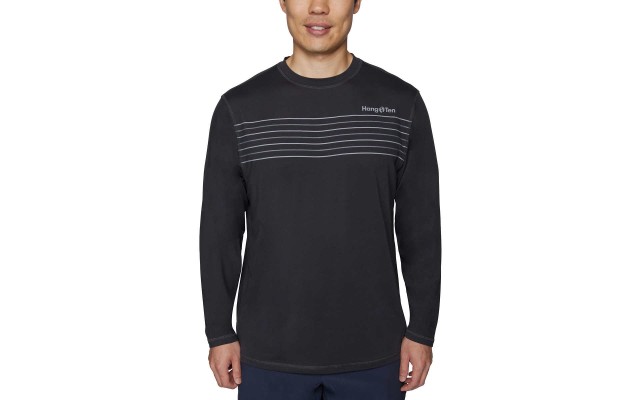  Men’s Long Sleeve Sun Tee, Gray, Large