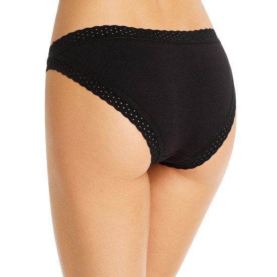  Women's Organic Cotton Brazilian Bikini Bottoms, Black, Medium