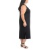  Ladies' Midi Dress, Black, 2X