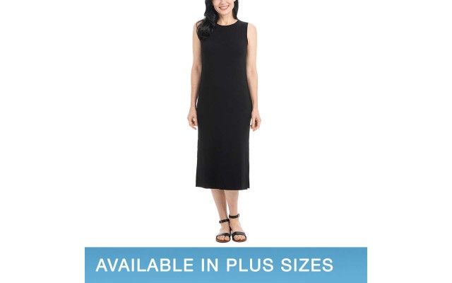  Ladies' Midi Dress, Black, X-Large