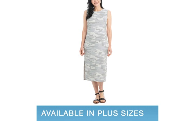  Ladies' Midi Dress, Gray, Large