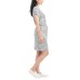  Ladies' Short Sleeve Dress, Gray, Medium