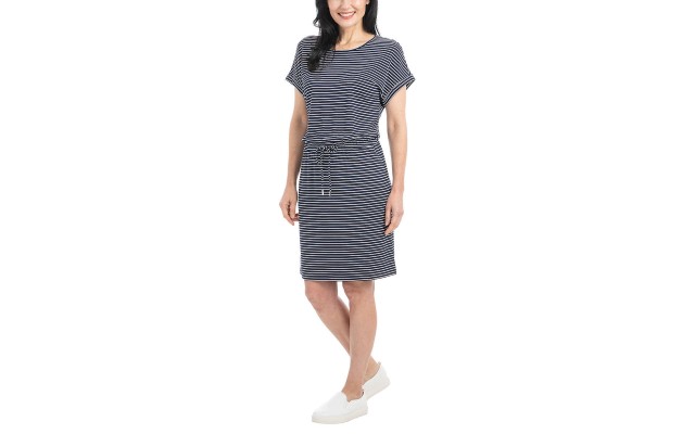  Ladies' Short Sleeve Dress, Blue, X-Small