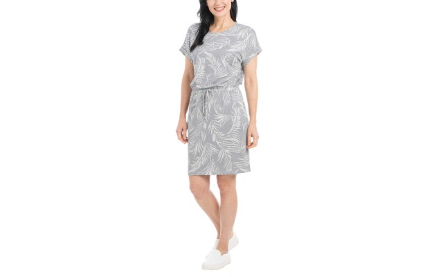 Ladies' Short Sleeve Dress, Gray, Medium