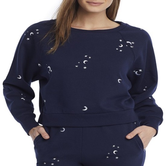  Intimates Women’s Over The Moon Sweatshirt, Polar, Blue, Print, S