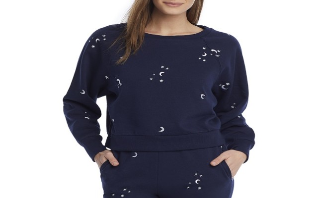  Intimates Women’s Over The Moon Sweatshirt, Polar, Blue, Print, S