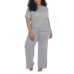  Ladies' 2-piece Lounge Set, Gray, Large