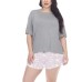  Ladies' Palazzo 3-piece Lounge Set, Purple, XX-Large