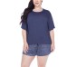  Ladies' Palazzo 3-piece Lounge Set, Blue, Large