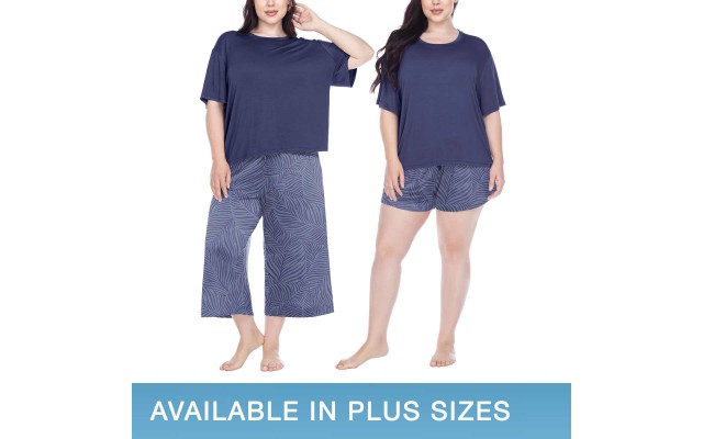  Ladies' Palazzo 3-piece Lounge Set, Blue, X-Large