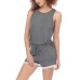  Ladies' Tank and Short Set, Gray, X-Large
