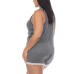  Ladies' Tank and Short Set, Gray, Large