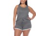  Ladies' Tank and Short Set, Gray, X-Large