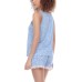  Ladies' Tank and Short Set, Blue, Medium