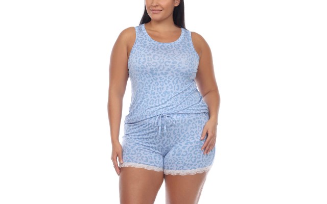 Ladies' Tank and Short Set, Blue, Medium