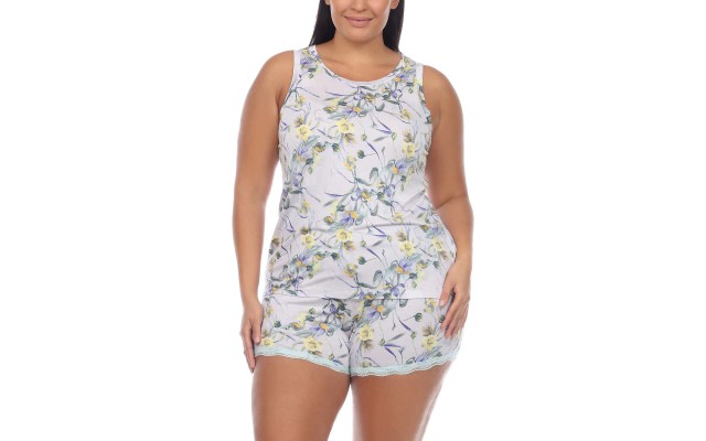  Ladies' Tank and Short Set, Purple, X-Small