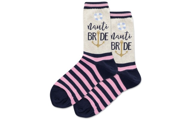 Hotsox Women’s Nauti Bride Crew Socks 1 Pair, Navy, Women’s 9-11