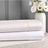 Hudson Park 500 TC Thread Count Pima Cotton Queen Flat Sheet White