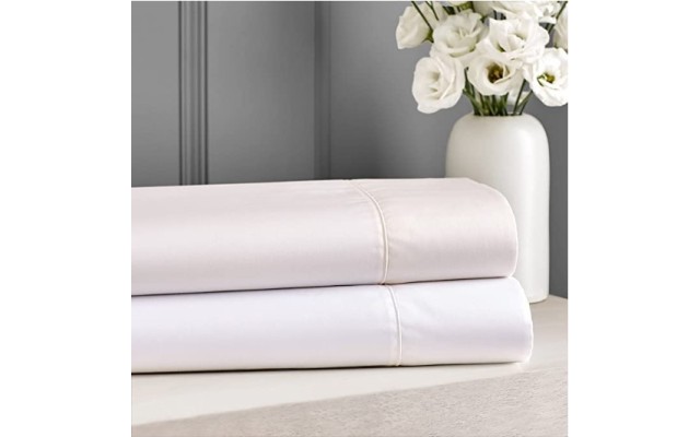  500 TC Thread Count Pima Cotton Queen Flat Sheet White