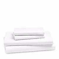 Hudson Park Collection 470TC Percale Solid Supima Cotton Sheet Set, Full- White