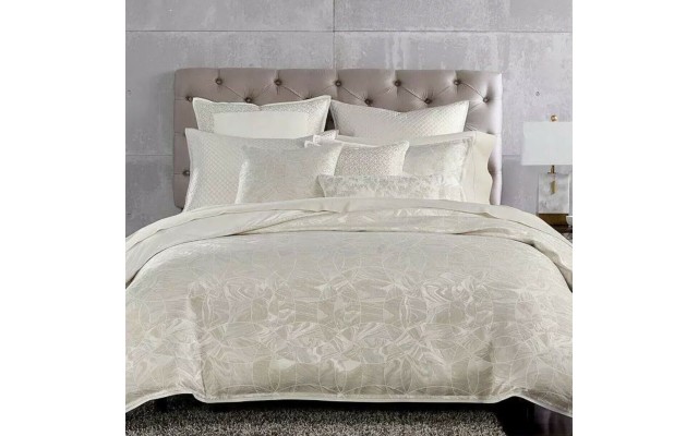  Collection Marbled Deco Duvet Cover, King, Beige
