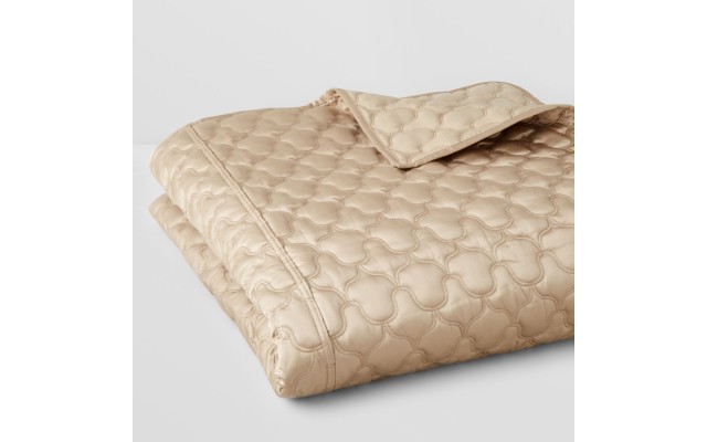 Hudson Park Concerto Taupe KING Quilted Coverlet, Chocolate