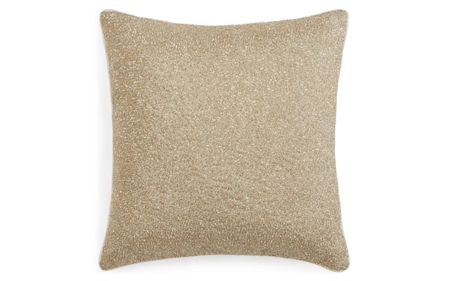  Luxe Paloma Allover Beaded Decorative Pillow, 18 x 18, Taupe
