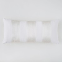 Hudson Park Mosaic Decorative Pillow, White,12 x 26
