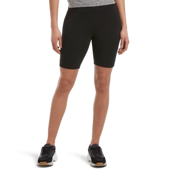  Essentials High-Rise Bike Shorts, Black, Medium