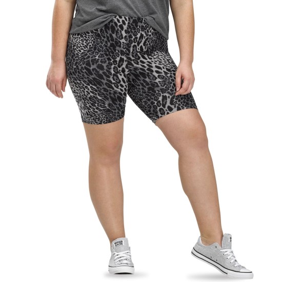  Essentials Wavy Leopard Bike Shorts, X-Large, Black