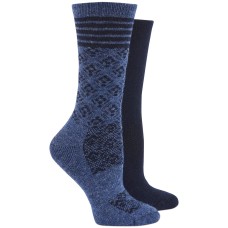 Hue Womens 2 Pair Boot Socks, Black/Denim