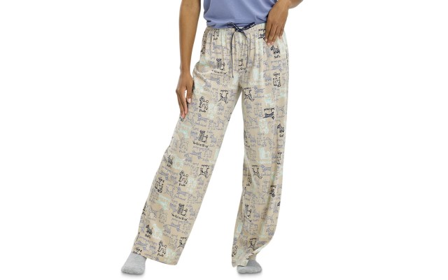  Women’s Doggie Doodle Classic Pajama Pants, Doeskin, Large