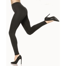 HUE womens Made to Move Double Knit Shaping Leggings, Black, Medium