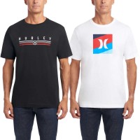 Hurley Men's Graphic Tee, 2-Pack, Black, XX-Large