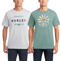Hurley Men's Graphic Tee, 2-Pack, Gray, XX-Large