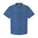  Men's Short Sleeve Woven Shirt, Blue, X-Large