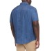  Men's Short Sleeve Woven Shirt, Blue, Large
