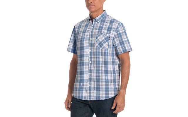  Men's Short Sleeve Woven, White, Medium