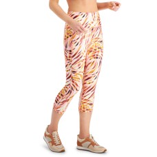 Ideology Performance Printed Cropped Leggings (Red/Multi, Medium)