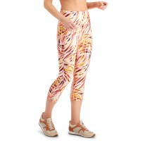 Ideology Performance Printed Cropped Leggings, Red/Multi, X-Small