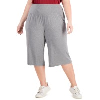 Ideology Plus Size High-Waist Culottes, Gray, 2X