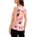  Printed Twist-Front Sleeveless Top, Pink, X-Large