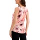  Printed Twist-Front Sleeveless Top, Pink, X-Large