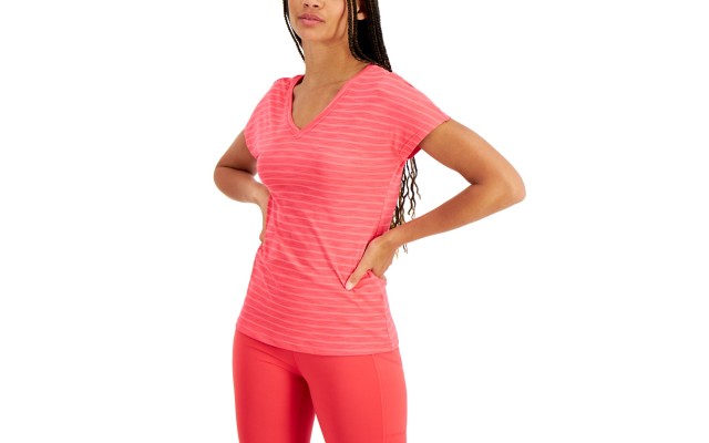  Shadow-Stripe T-Shirt, Small, flamenco pink