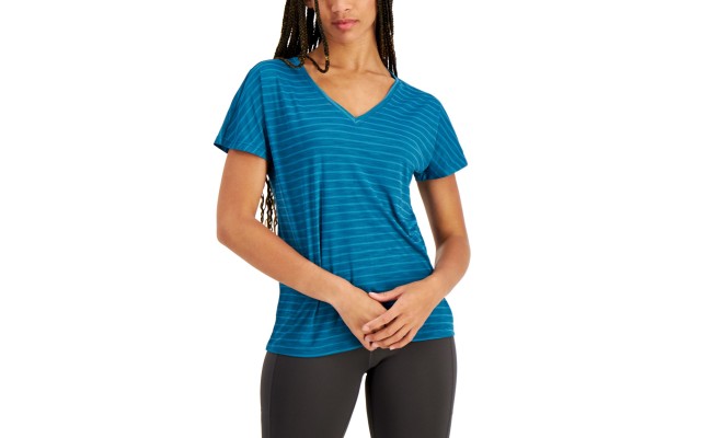  Shadow-Stripe T-Shirt, XX-Large, Teal