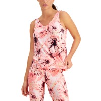 Ideology Tie-Dye V-Neck Tank Top, X-Small, Pink