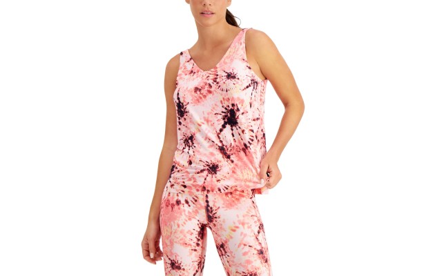  Tie-Dye V-Neck Tank Top, X-Small, Pink