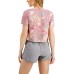  Tropical Tie-Dyed Cropped T-Shirt, X-Large, Pink