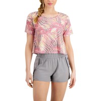 Ideology Tropical Tie-Dyed Cropped T-Shirt, X-Large, Pink