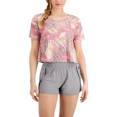 Ideology Tropical Tie-Dyed Cropped T-Shirt, X-Large, Pink